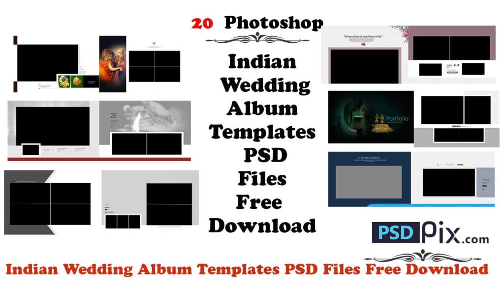 Indian Wedding Album Templates PSD Files Free Download