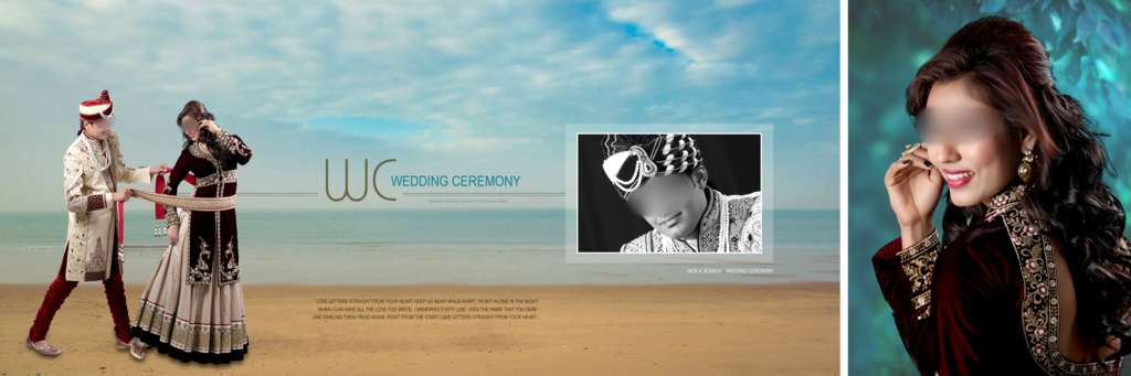 12x36 wedding album cover page design psd free download