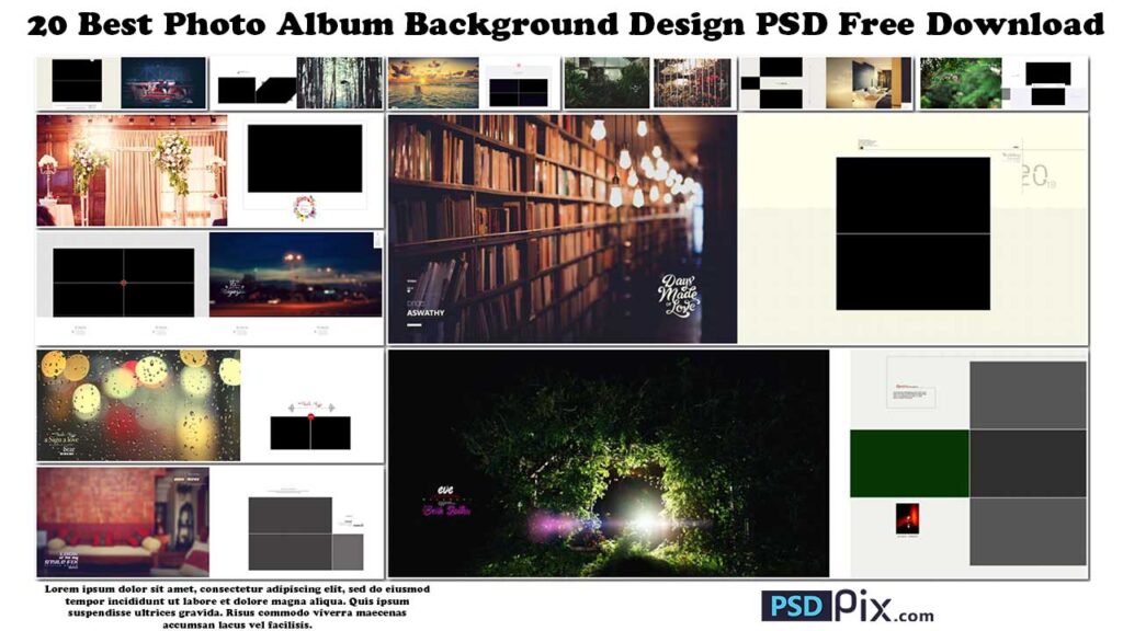 Photo Album Background Design PSD
