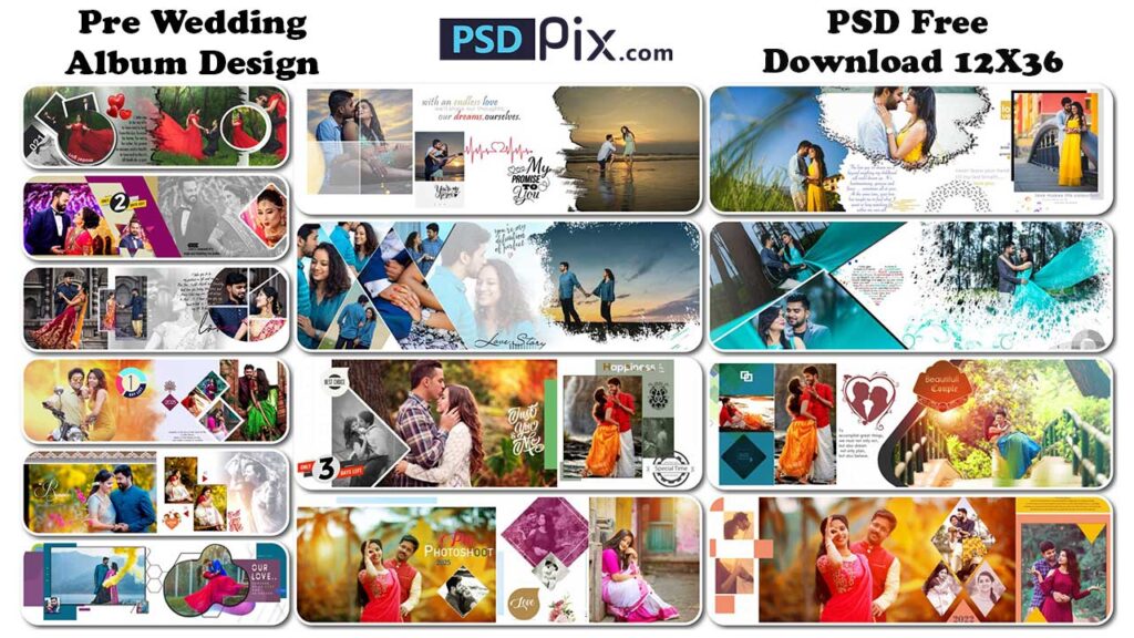 Pre Wedding Album Design PSD Free Download 12X36 (2020)