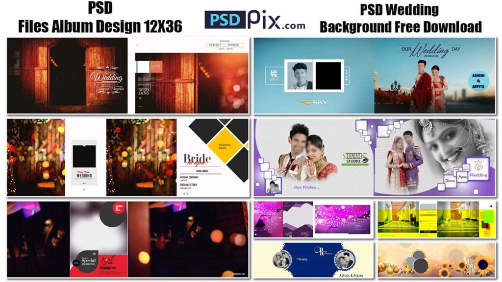 PSD Files Album Design 12X36 PSD Wedding Background Free Download -  
