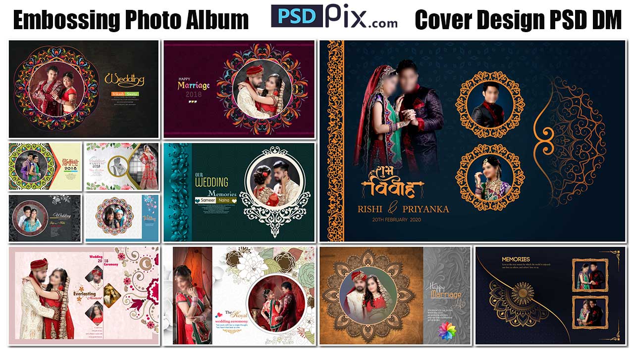 Marriage Album Cover Design 12x18 PSD Templates