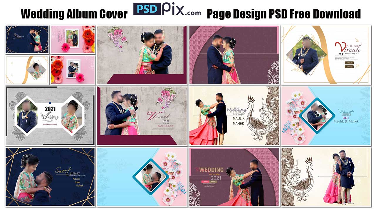 Wedding Album Cover Page Design PSD Free Download