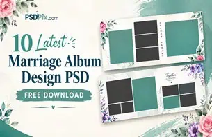 Marriage Album Design PSD