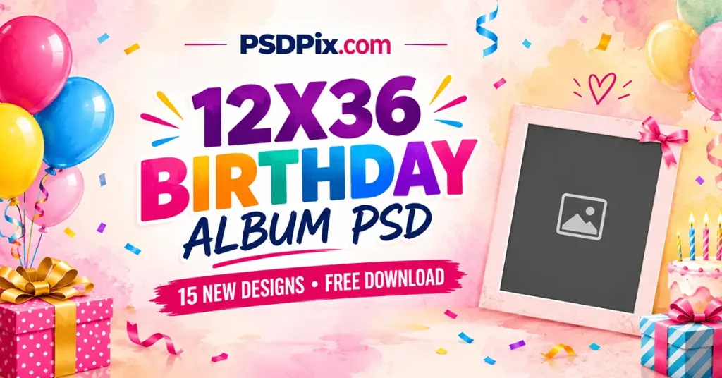 12X36 Birthday Album PSD