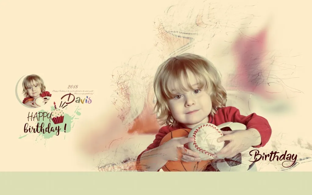 Birthday Album Design PSD
