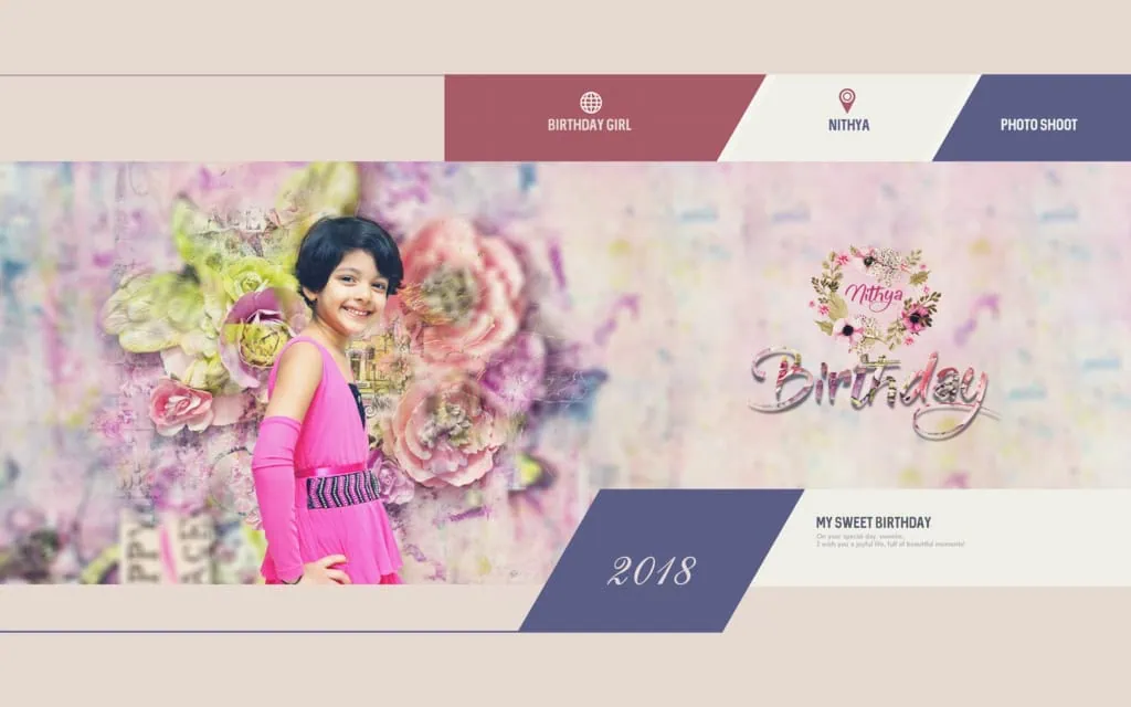 Birthday Album Design PSD