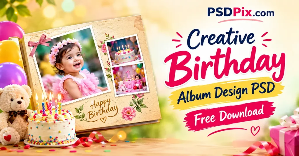 Birthday Album Design PSD