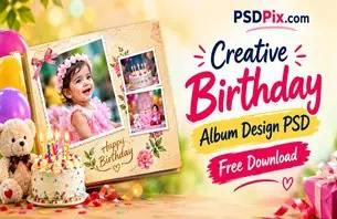 Birthday Album Design PSD